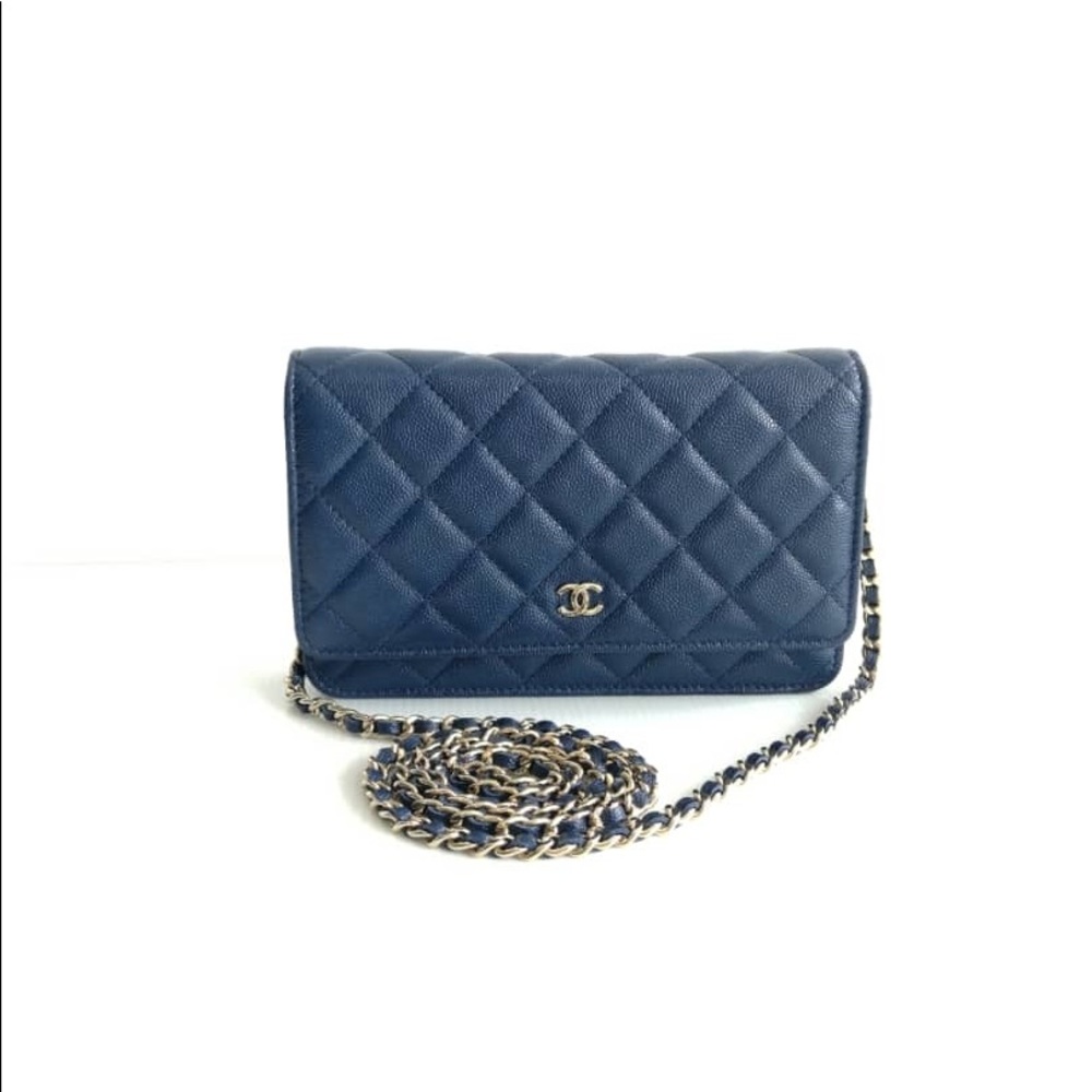 CHANEL Classic Caviar Quilted WOC in Navy w/ GHW